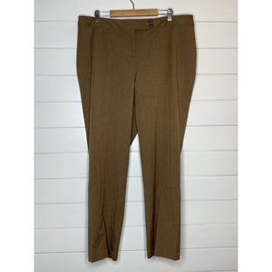 EUC Lane Bryant Dress Pants Size 18 Brown Dark Khaki 31" Inseam Straight Leg